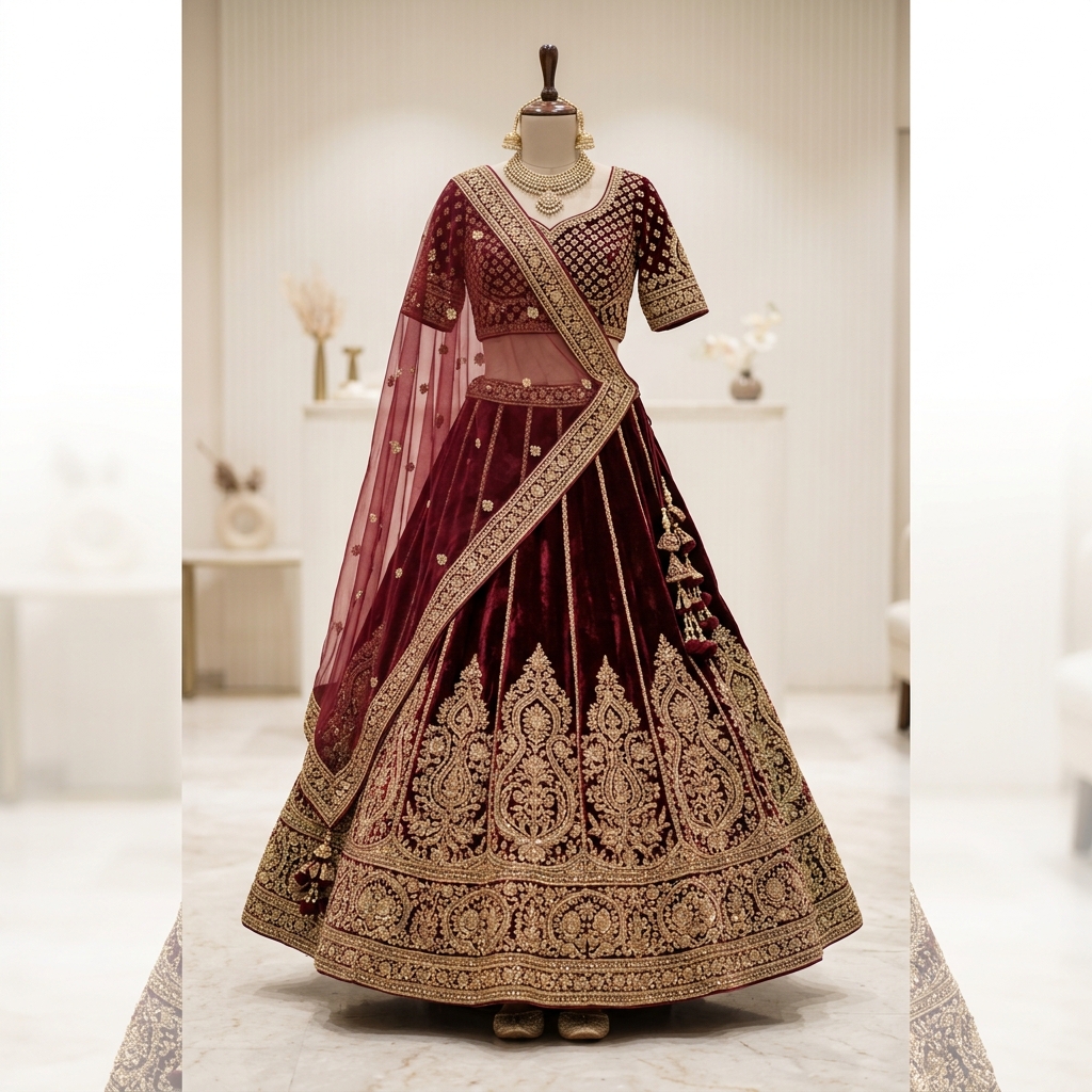 Maroon Lehenga